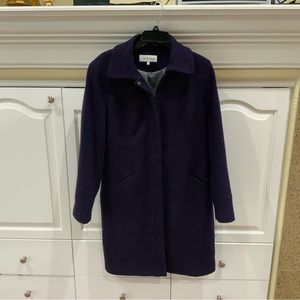 Calvin Klein purple wool trench coat size 10